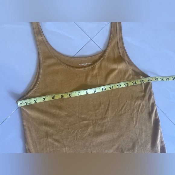 EILEEN FISHER Tank Top Stretch Organic Cotton Jersey Scoop Neck Orange USA L - Picture 5 of 14